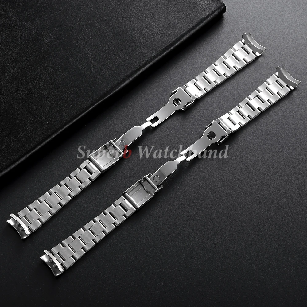 솔리드 스테인레스 스틸 시계 밴드 20mm 롤렉스 데이토나 오이스터 남성용 여성용 스포츠 스트랩 곡선형 엔드 팔찌 시계 액세서리