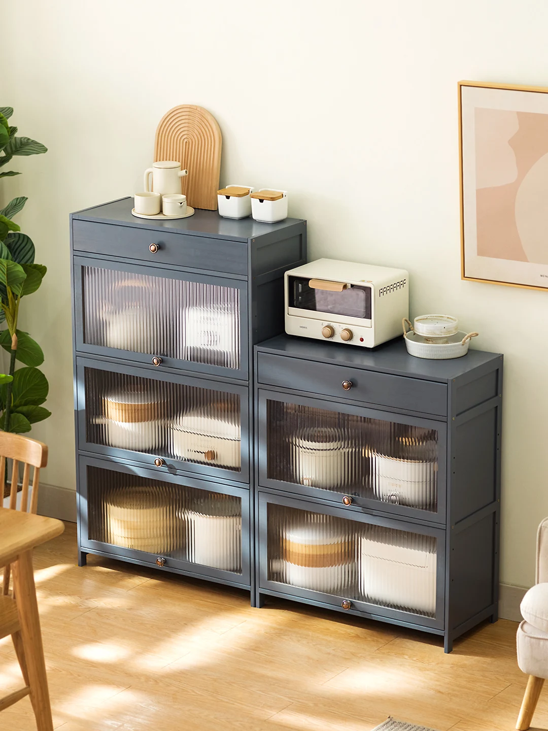 Étagère de Rangement de Cuisine Multifonctionnelle, du Sol au Sol, Armoire Multicouche