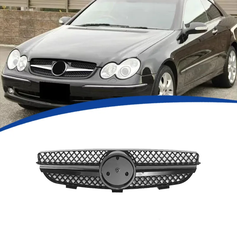 

For 2003-2009 Mercedes CLK W209 - AMG Style Front Grille Mesh Panel (OEM Replacement Cover) Body Kit Racing Grills
