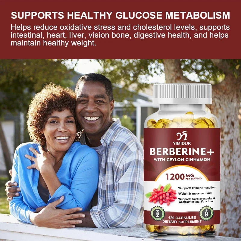 Berberine met Ceylon-kaneelcapsule Antioxidant ondersteunt immuunsysteem, cardiovasculaire en gast-intestinale functie