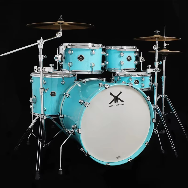 

High quality Blue Oilpaper Drum heads Birch wood drums set full set profesional drum kit