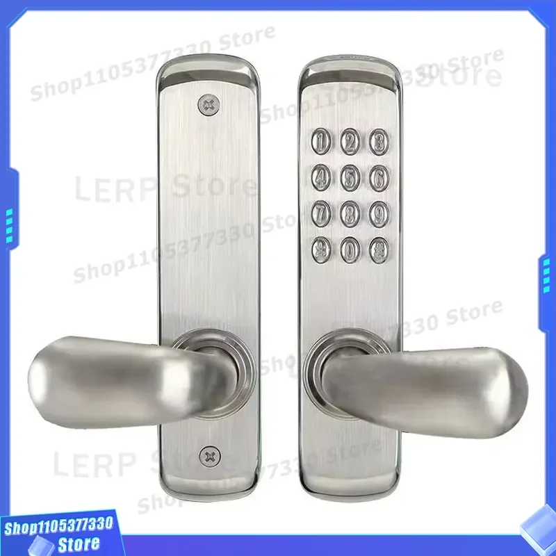 Heavy Duty Stainless Steel Mechanical Combination Lock Adjustable Handle Waterproof for Wooden Door 16.3x11x7.3cm Security