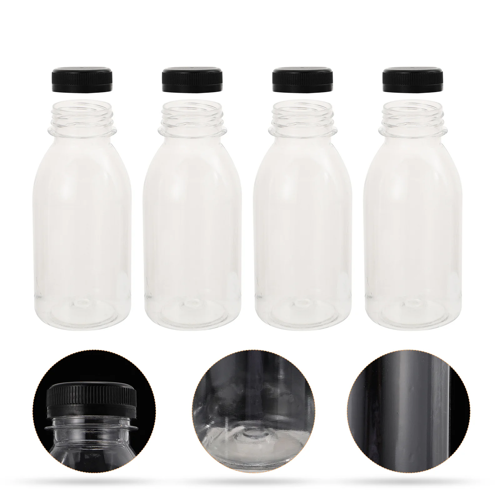 10pcs 300Ml Empty Bottles Transparent Juice Storage Bottles For Beverage Smoothie Jam Drink Containers Kitchen Bar Supplies