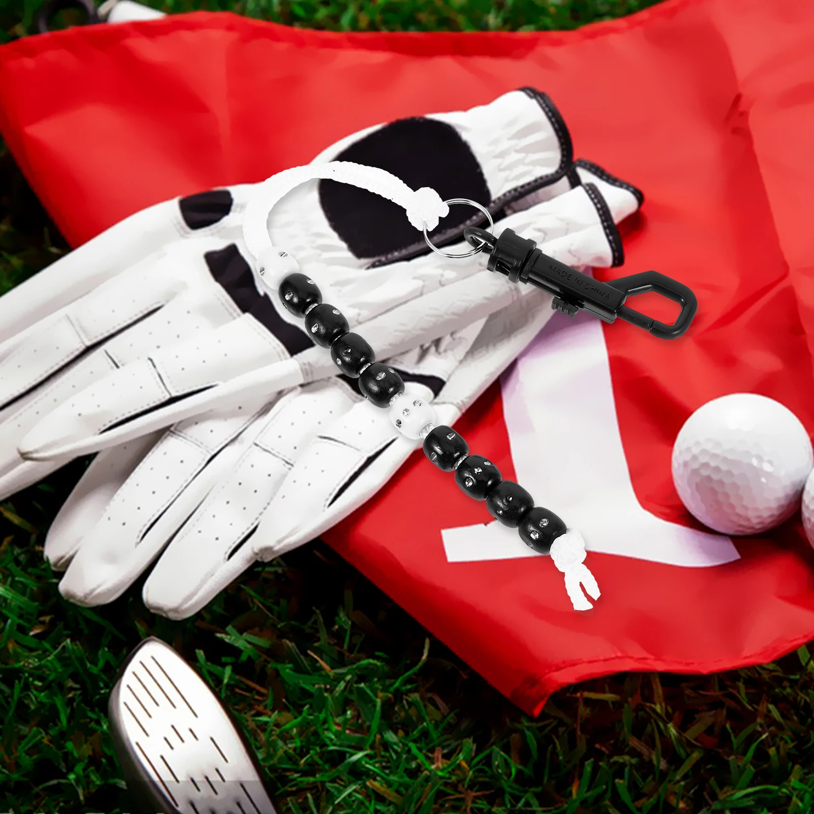 

Golf Scorer Bead Chain Black Plastic Portable Counter Stroke Miss Supplies Accessories Golfing Score Keeper Training