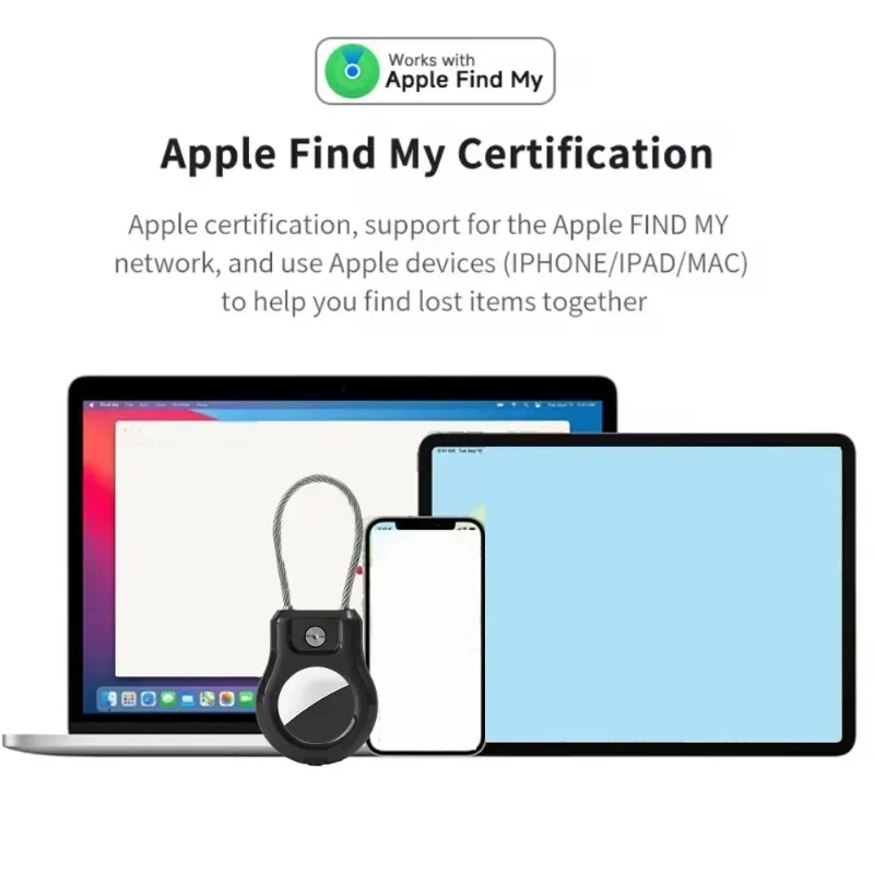 For Apple AirTag Case Keychain Holder Sturdy Anti-Lost Protective Case with Keyring for Luggage Backpack Keys Tracker Holder