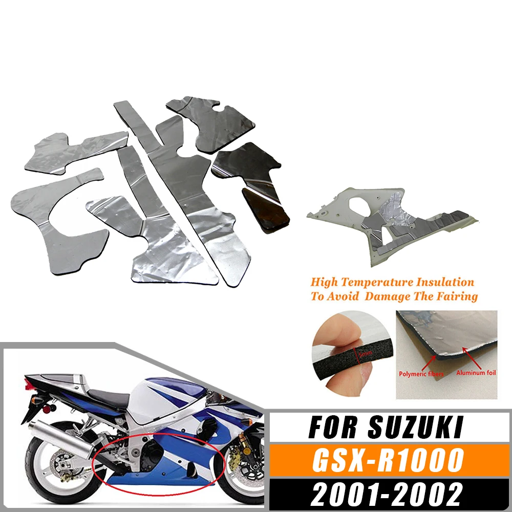 

Для Suzuki GSX-R1000 GSXR1000 2002 2001-2002 аксессуары для мотоциклов, предварительно вырезанный обтекатель живота, теплозащитный коврик, защита от изоляции