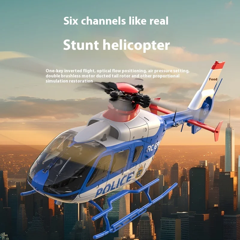 A New Cross-border Product C123 Six-channel Double Brushless Direct Drive Single-propeller Non-aileron Helicopter