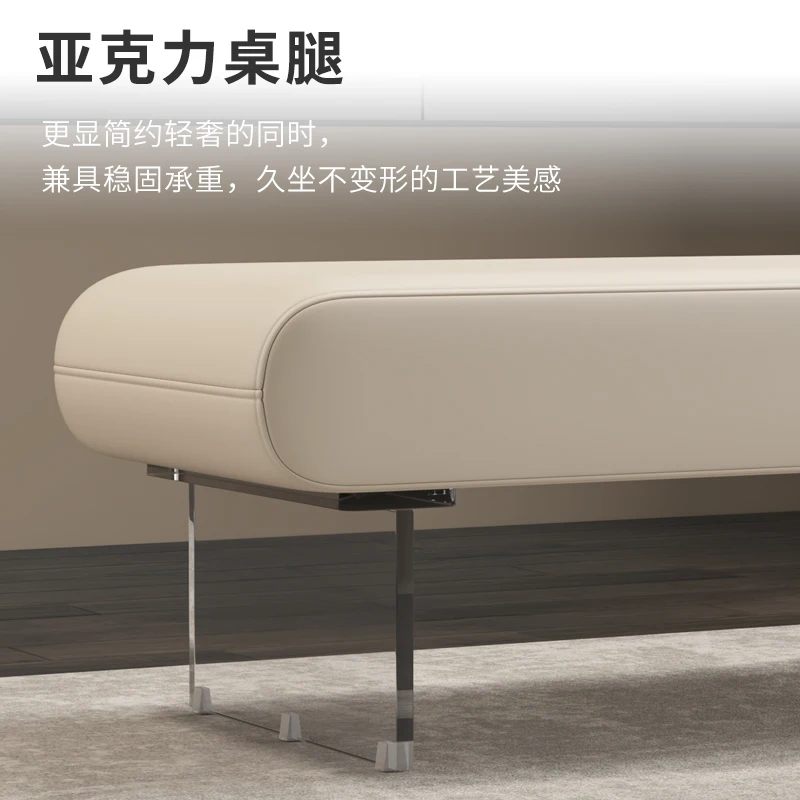 Balcony Acrylic Leg Banken Home Furniture TYLB Modern Designer Bench Ottoman Bar Vintage PU Leather Stool Italian