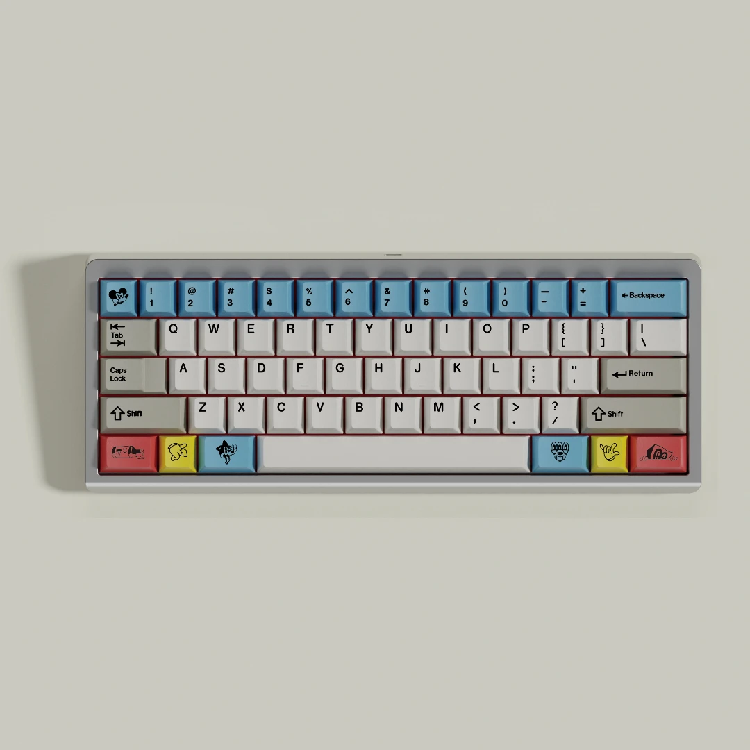 GMK CYL Rubrehose Keycaps PBT 5 Side Dye Sublimation Key Caps Cherry Profile Keycap para Alice Double B Split 7U Barra de Espaçamento