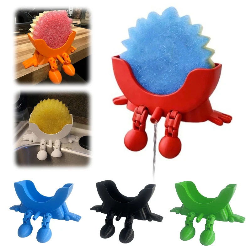 

Z. Scrub Peeing Drain Holder Peeing Design Kitchen Sink Sponge Holder Fast Drying Drainage Soap Dish Bathroom Countertop Decor