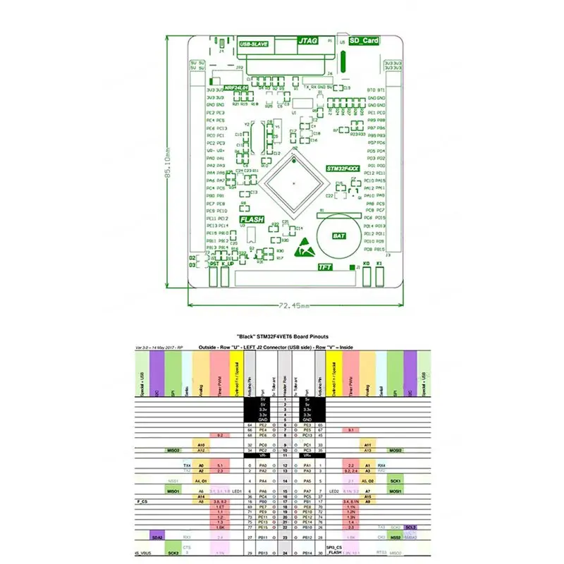 

Плата разработки ABMF-2X STM32F407VET6, основная плата для обучения на базе Cortex-STM32 + 3,2-дюймовый ЖК-экран TFT