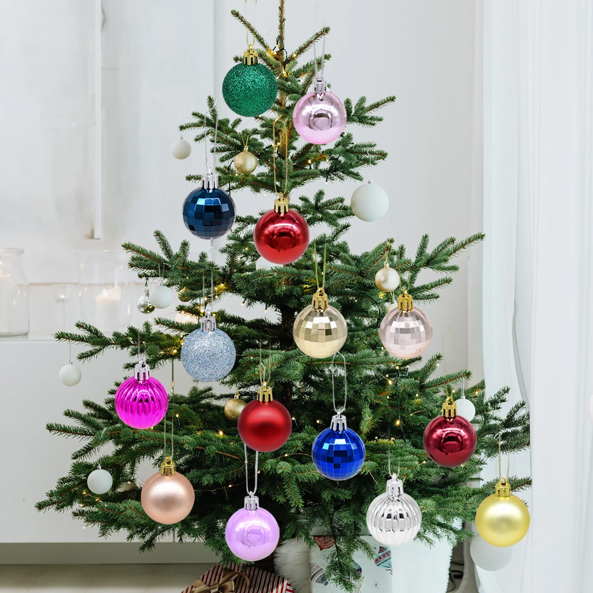 36pcs/Box 4cm Merry Christmas Balls Christmas Tree Ornaments Ball Xmas Tree Hanging Pendants For Home New Year 2024 Gift Navidad