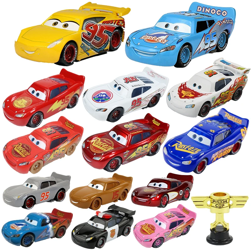 Cars Lightning McQueen Disney Pixar Cars 2 3 para niños, coches japoneses de aleación de Metal, modelo de coche 1:55, juguetes fundidos a presión,