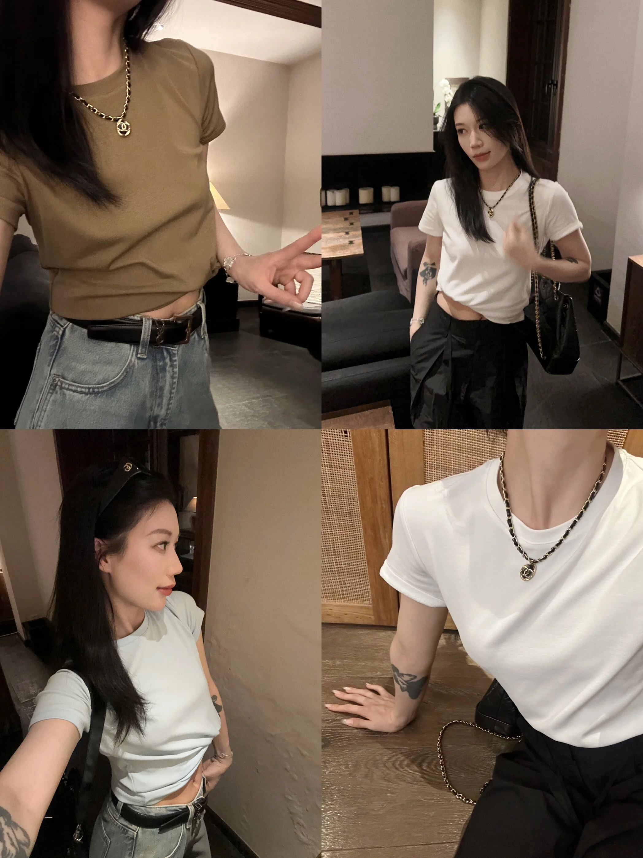 

Chier High-Yield Cotton Short-Sleeve White T-Shirt Women's Fashionable Versatile Color Commute Style Summer Top