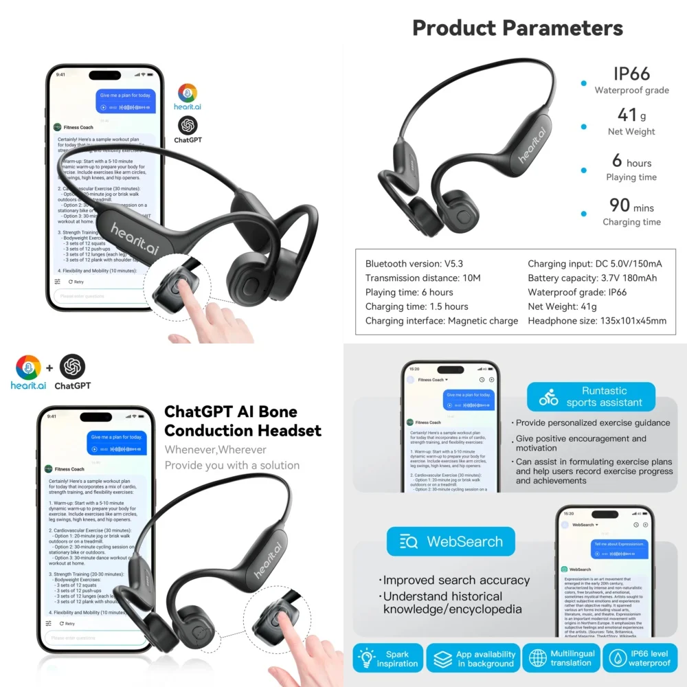 Language Model Earbuds BC in Chat Smart Voice Assistant Bluetooth Headphones Wholesale Virtual Assistant Earbuds