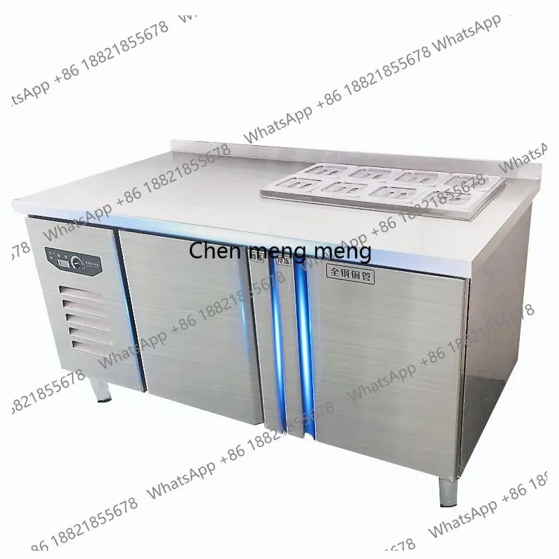 

Стол для салата с морозильной камерой с прорезями, холодильный верстак, работа в холодильнике, холодильный шкаф, барный стол для воды