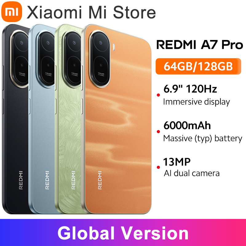  Global Version Xiaomi Redmi A7 Pro Smartphone 6.9" Xiaomi HyperOS 13MP camera 6000mAh (typ) Powerful octa-core processor 