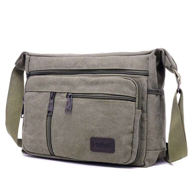 Canvas Messenger Bags para homens, sacola casual de viagem retro, bolsa crossbody de negócios masculina, bolsa de ombro de alta qualidade, moda