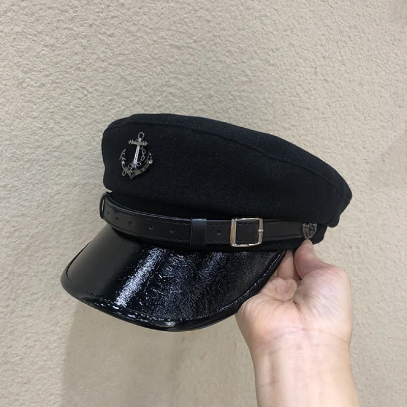 Japanese-style retroPUPipunk Navy Style Sailor Octagonal Cap Children Show Face Small Beauty Style Vintage Painter Beret