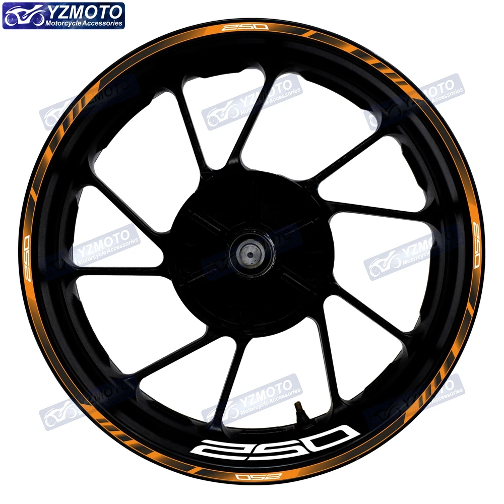 For Z250 Motorcycle 17 Inch Front And Rear Wheel Sticker Hub Decal Modified Decorative Racing Reflective Waterproof Rim Stickers 3
