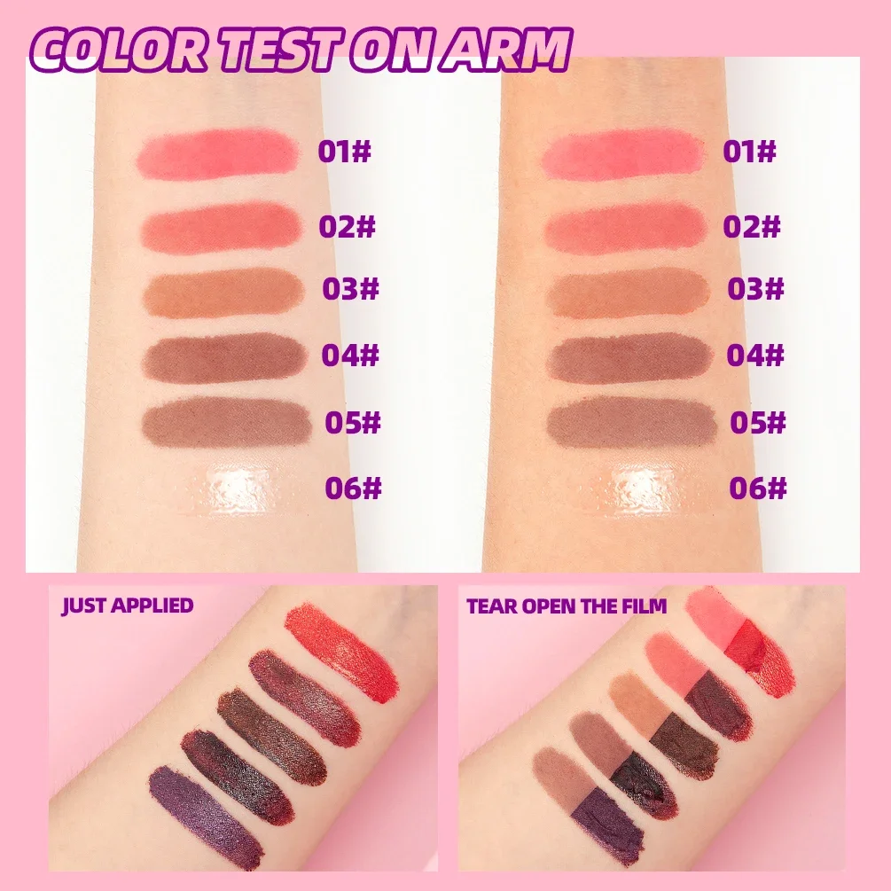 Qibest Peel Off Lip Stain Matte Outline Contour Tattoo Lipgloss Waterproof Transfer Resistant Tear Off Lip Tint Blijvende make-up
