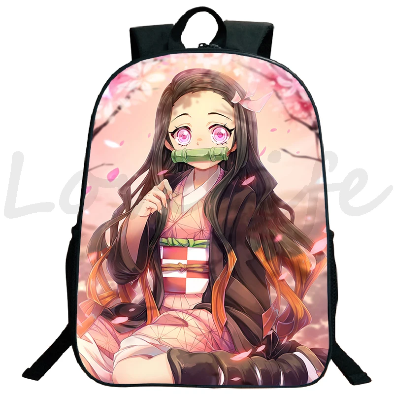 Demônio Slayer Anime Mochila para Adolescente, Canvas Travel Bag, Mochila Laptop Student, Kimetsu No Yaiba, Mochila para Meninos e Meninas, Bookbag