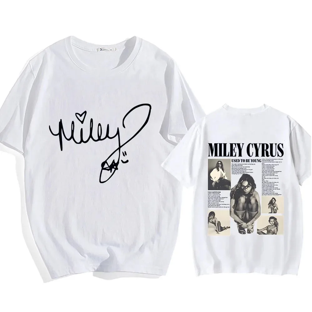 Singer Miley Cyrus T-shirt Cotton Graphic Printing Tee-shirt Short Sleeve Summer O-neck Tshirts Casual Women Men Funny Tees Tops