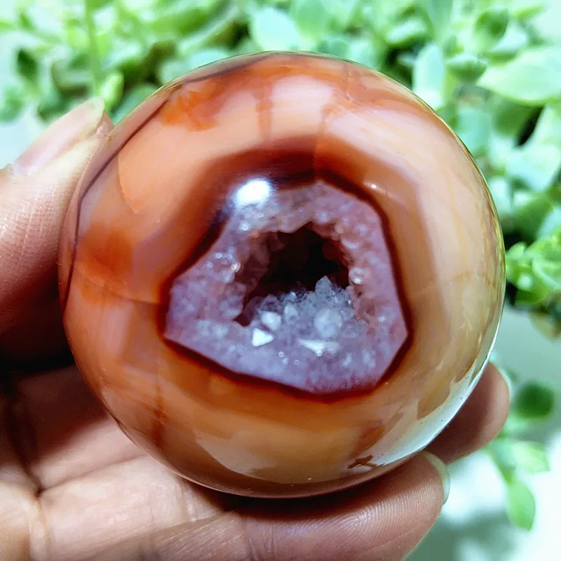 Natural Stone Red Agate Crystal Ball Geode Druzy Sphere Cluster Chakra Meditation Spiritual Healing Home Ornaments - Image 6