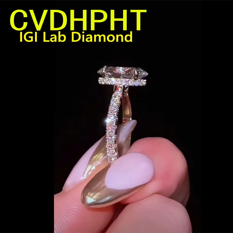 2 3 5 Ct D VS1 Oval cut Lab Grown diamond Ring Engagement Ring solid 18K Gold Custom Classic wedding ring ﻿