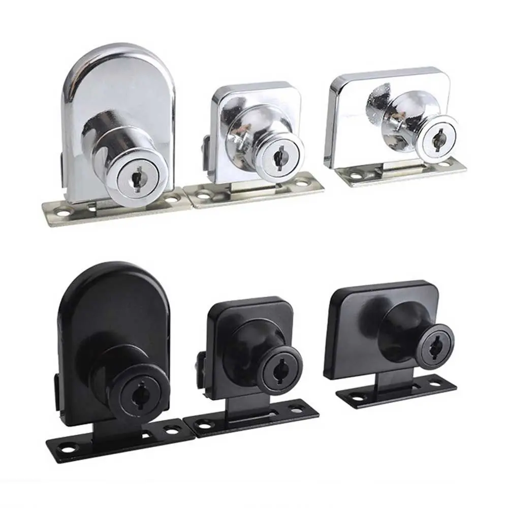 No Punching Hasp Zinc Alloy Cabinet Door Locks Window Lock Glass Cabinet Lock Mall Display