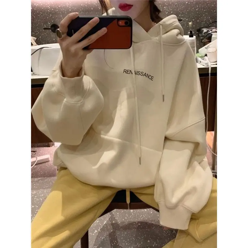 

Флисовая толстовка со шляпой, женская одежда 2000-х годов, осенняя одежда Y2K, свободная посадка для скейтборда, необычная одежда с буквенным принтом, забавные принты