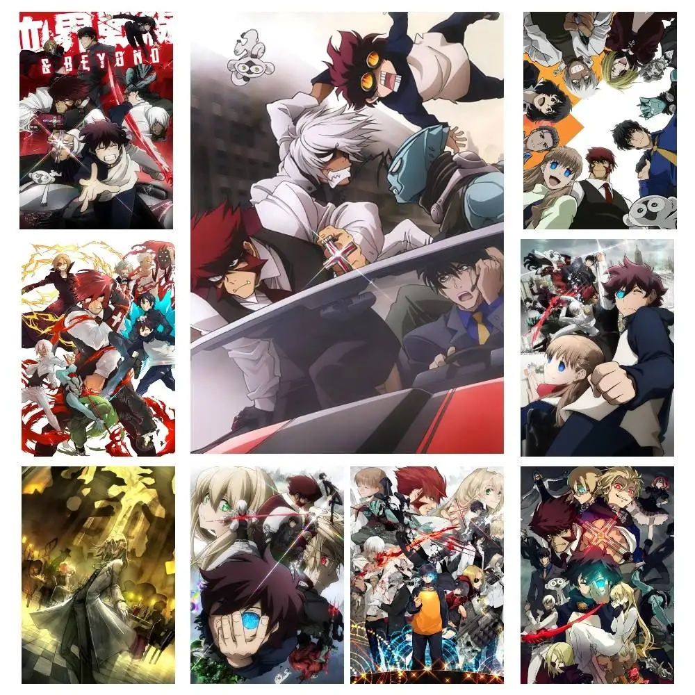 Cartoon Anime B-Blood Blockade Battlefront Posters High Quality Self-adhesive Wall Art Decorations Color Prints Sticky