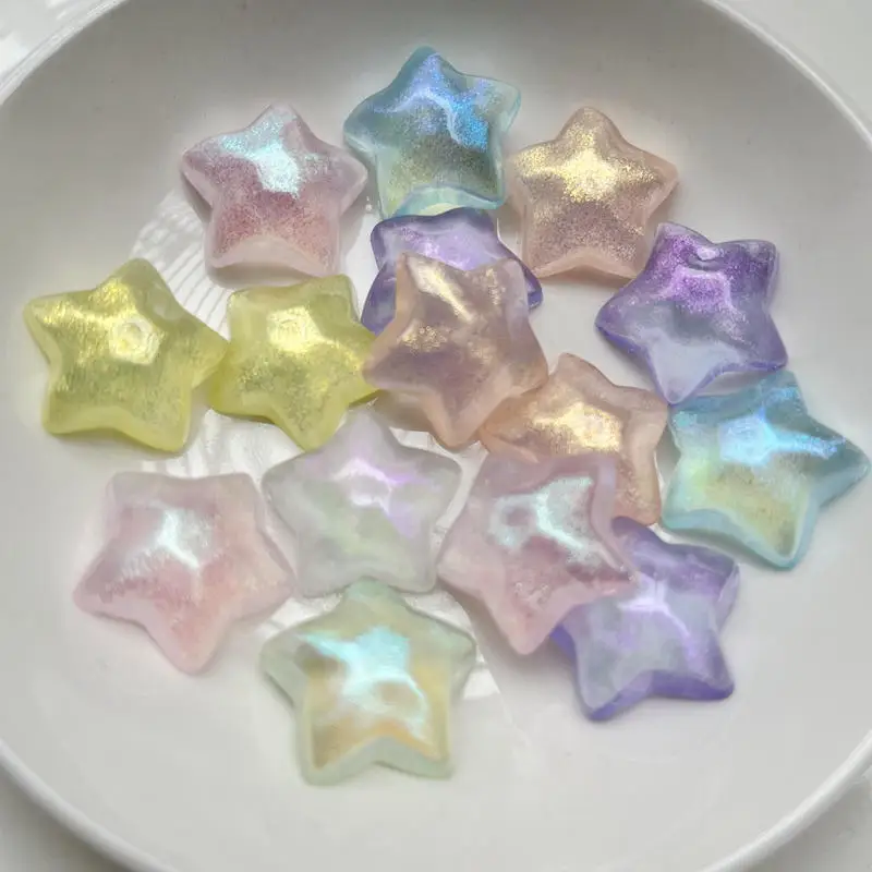 22mm five pointed star mermaid star sky color acrylic rhinestone crystal flat back DIY clothing jewelry hairpin decoration