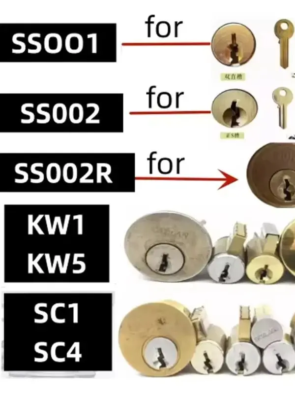 SS001Pro 2-in-1 Stainless Steel Key Decoder Portable SS001 Key Decoder Hook Tool Maintenance Repair Kit O-ring Pickup Repair Kit
