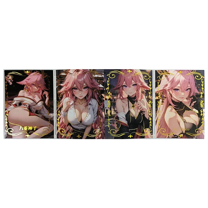 Anime Goddess Story Rare Fold Refraction Foil Ganyu Robin Furina Yae Miko Firefly Toys for boy Collectible Card Birthday Present