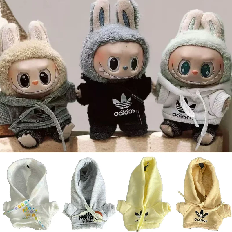 

For Labubu Doll 15 17cm Fashion Brand Leisure Hoodie Pants Suit Canvas Shoe Cute Clothes Accessories DIY Diverse Collocation
