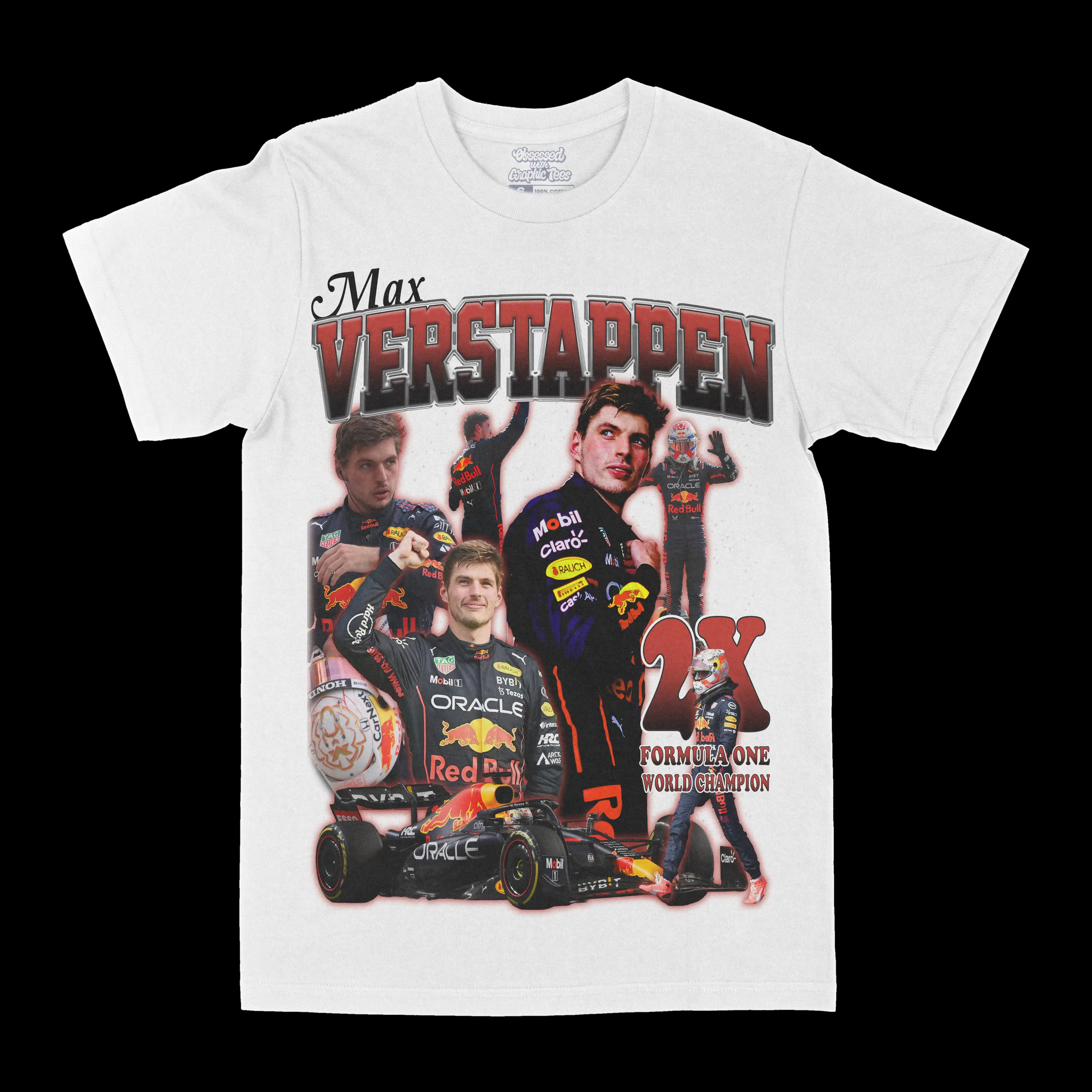 

F1 Verstappen American Retro Printing Crew Neck Short-sleeved Men's and Women's Same Trendy T-shirt Verstappen