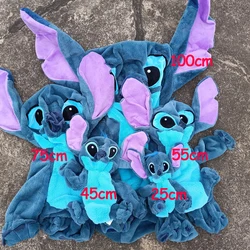 25/100cm Disney Stitch Plush Toy Leather Case Holster Anime Plushie Cute Large Doll Stich Not Stuffed Semi-finished Plushie Toys