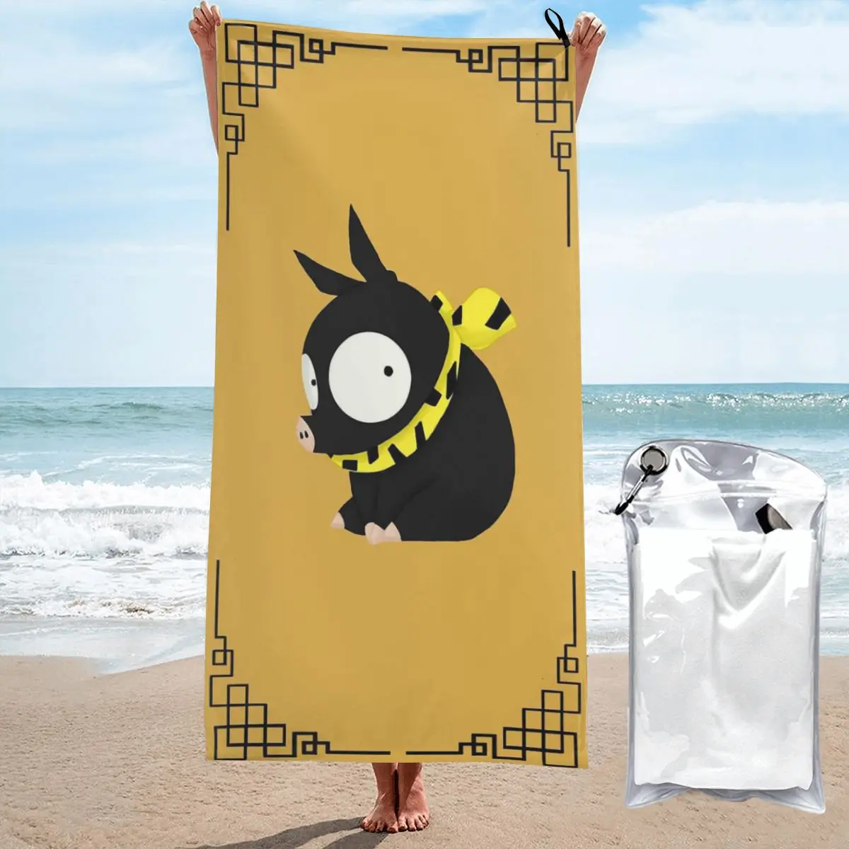 

Kanji Ranma Anime Manga Beach Towel Soft Microfiber Quick Dry Absorbent Quick Towels For Swimming