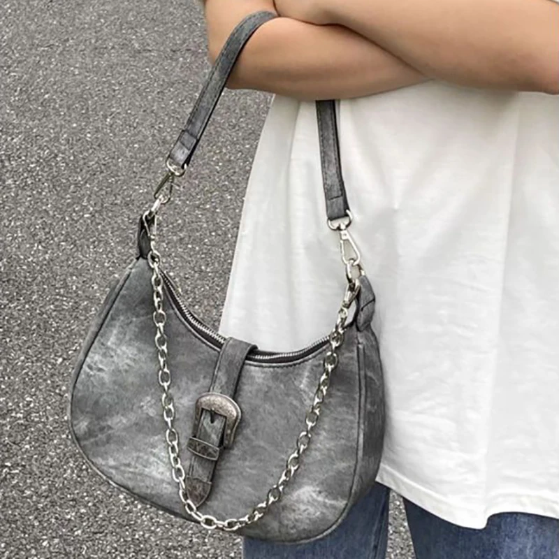 HAEX Vintage Shoulder Bags Female Fashion Summer Chains Korean Style Women\'s Bag 2022 Trend Latest Design Harajuku Bolso Mujer