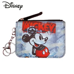 Disney Mickey New Card Bag Cartoon Fashion Children's Card Case Multifunctional Children's Zero Wallet High Quality Keychain