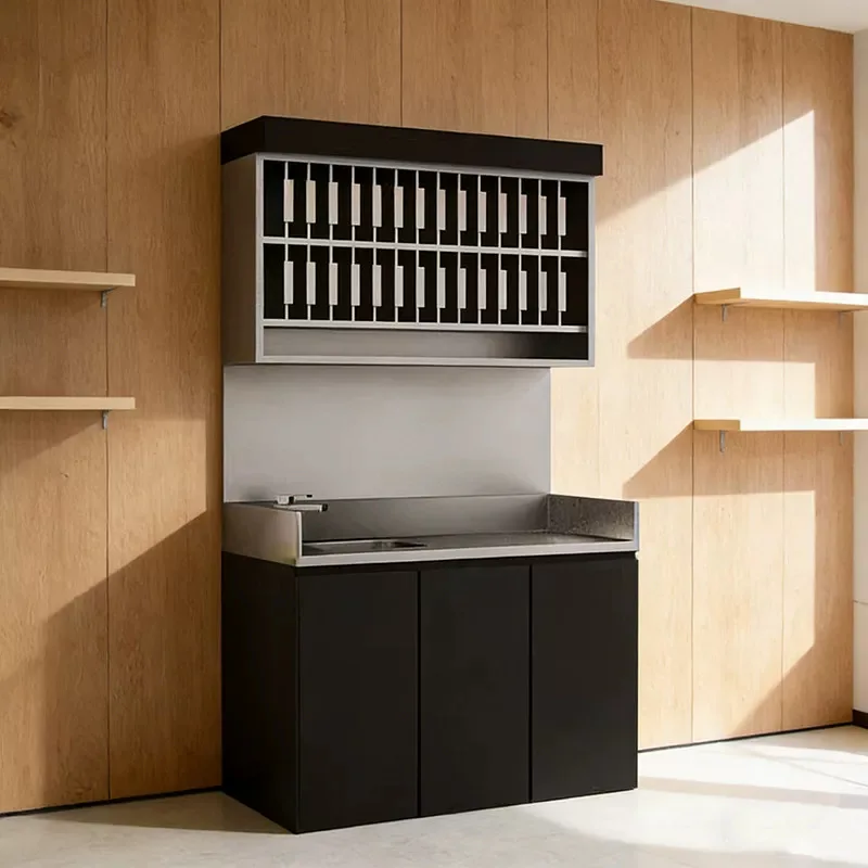 Barber shop perm and dye stainless steel shelf integrated dye cream locker hair shop workbench sink hair salon special