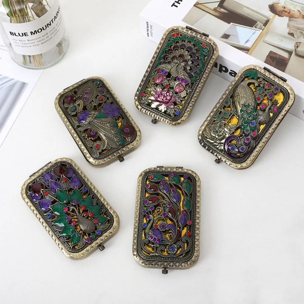 Rhinestone Beauty Gift Vanity Mirror Travel Foldable Portable Cosmetic Tool Folding Mirror Makeup Mirror Compact Pocket Mirror