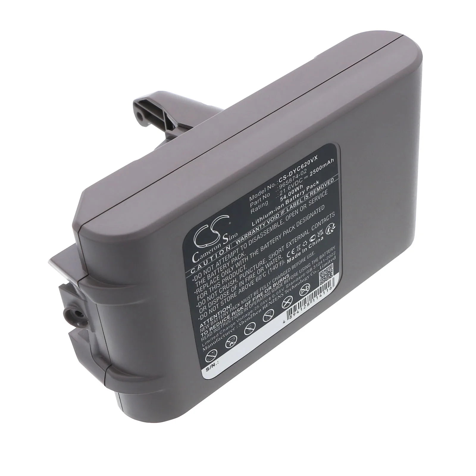 

2500mAh Cameron Sino Battery 965874-02 for Dyson DC58, DC61, DC62, DC72,SV03, V7, V6, DC74, V8, SV04, SV05, SV06, SV07, SV09