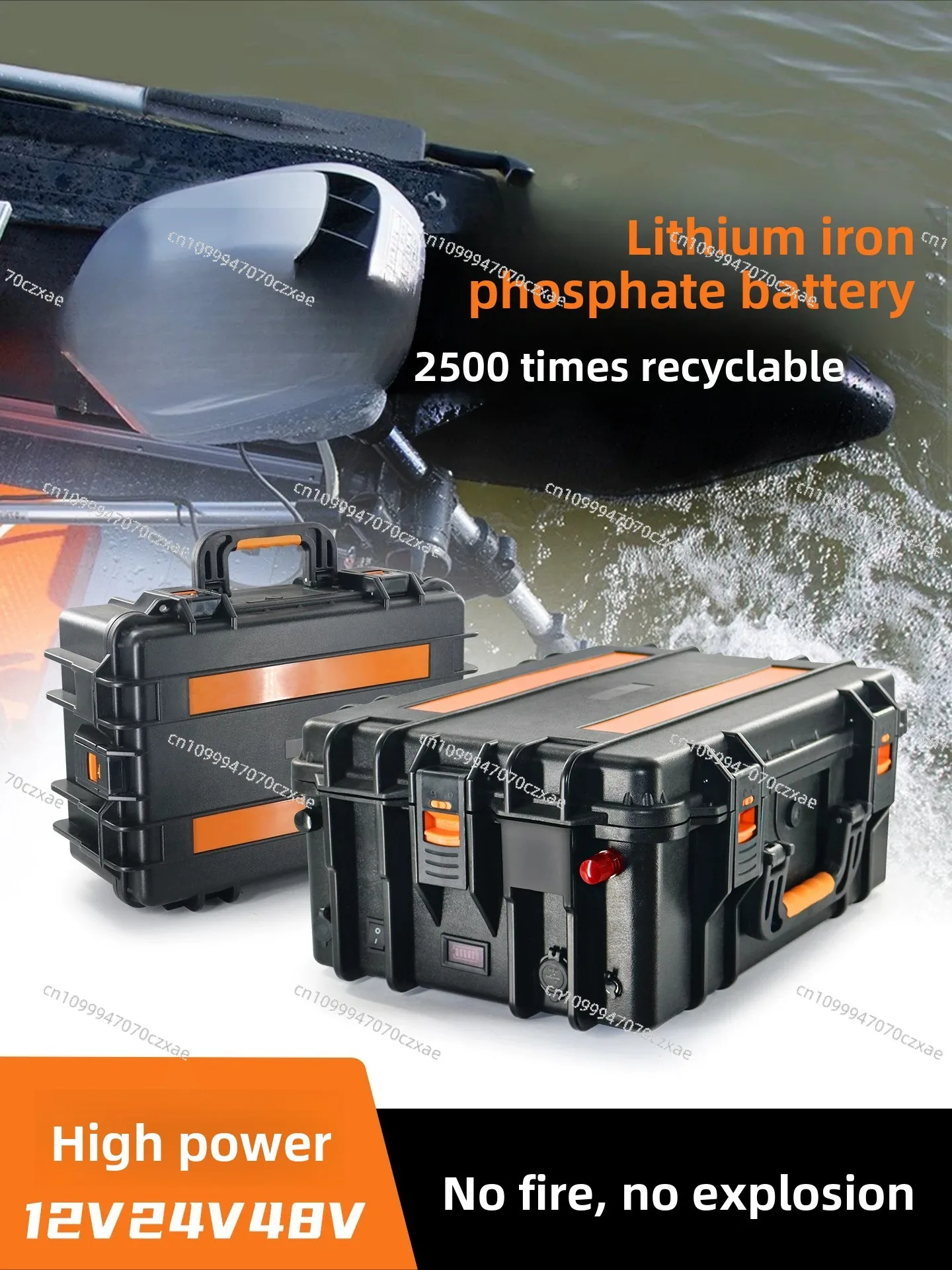 Boat Lithium Iron Phosphate Thruster, High Power Lithium Battery 12V24V48V Marine Outdoor Power Supply