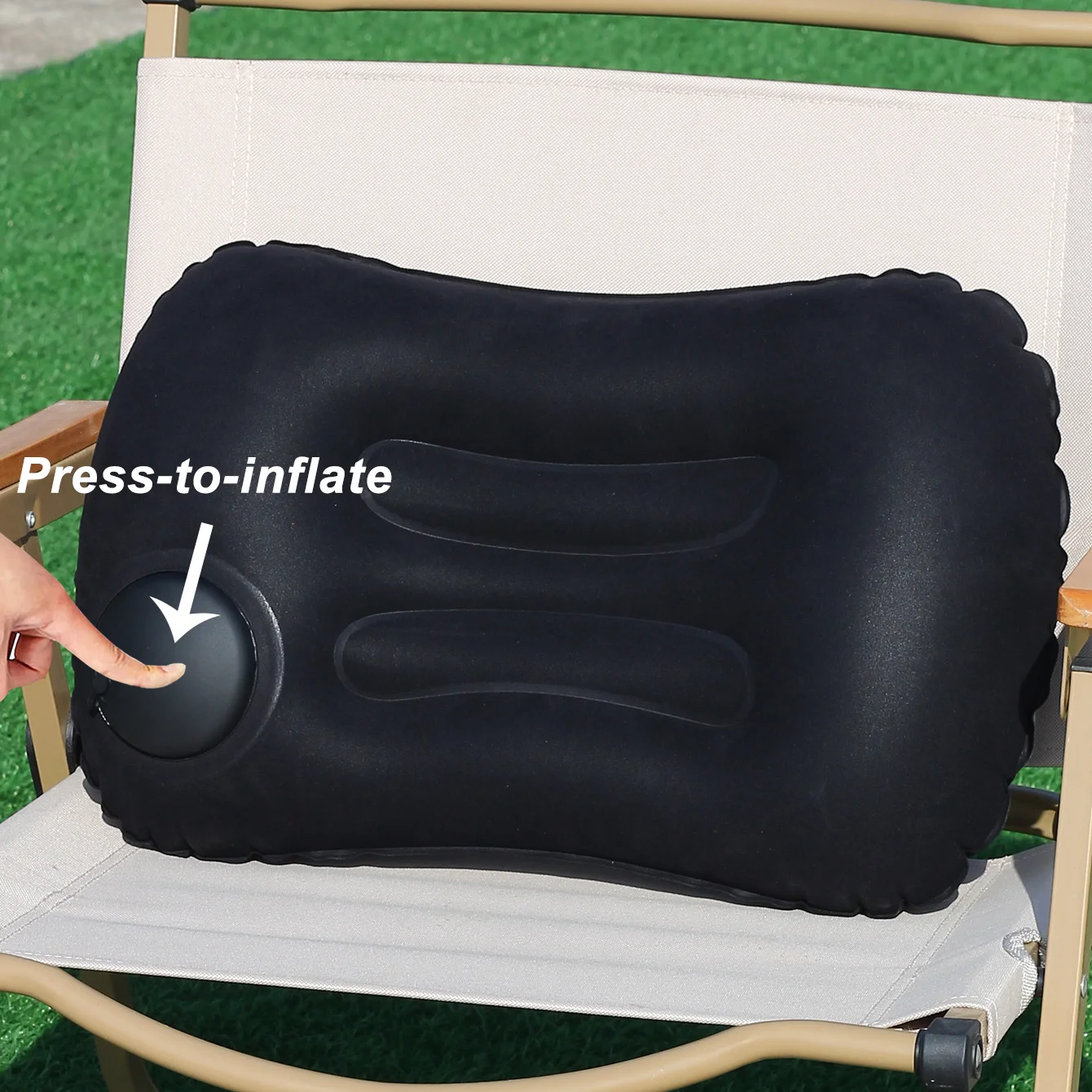1PC Automatic press - to - inflate pillow, a bright - colored, foldable and portable pillow suitable for camping and traveling.