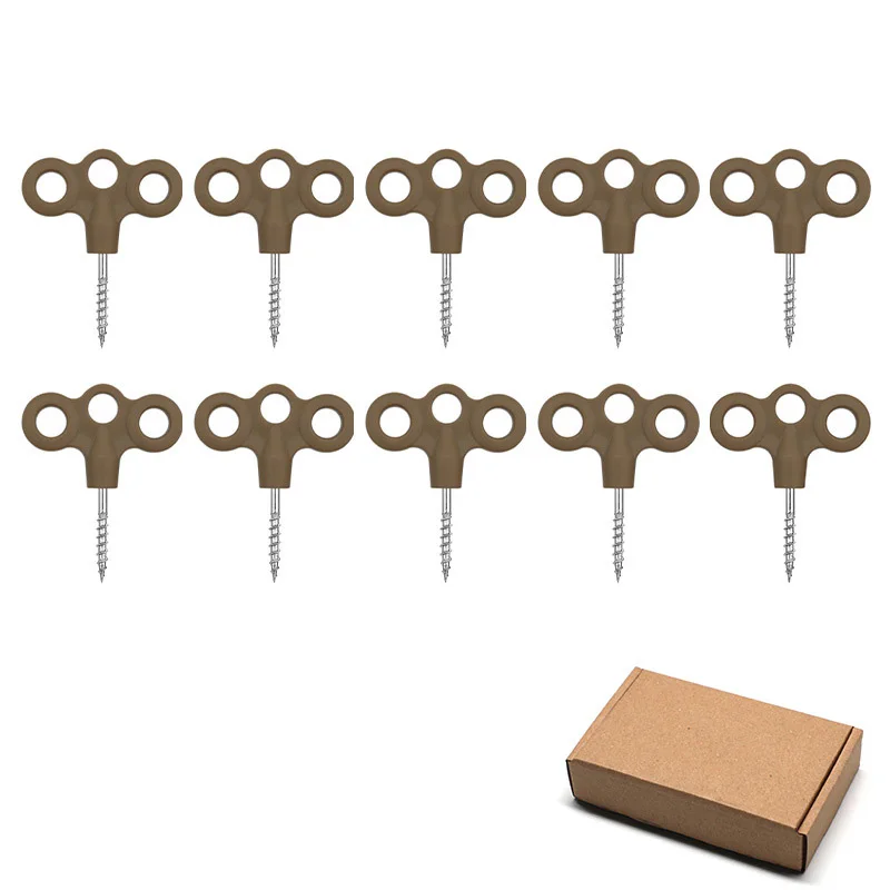 Screw Tent Stakes 10PCS Stainless Steel Threaded Ground Anchors For Camping Hiking Outdoor Gear Glow In The Dark Luminous Pegs