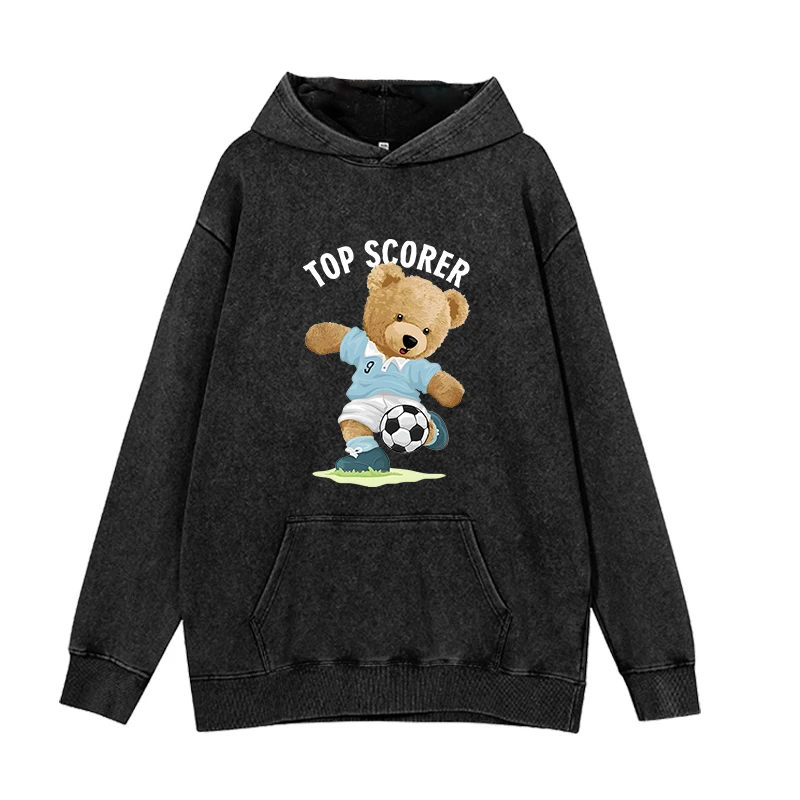 TOP SCORER Cute Little Bear Kawaii Hoodie Men's Loose Wool Hip Hop Hoodie Street Dress Cartoon Women's Men's Sportswear Plush