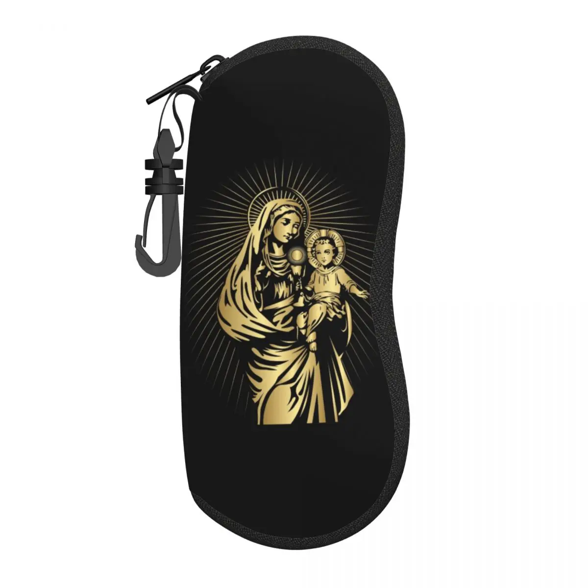 Custom The Virgin Mary Shell Glasses Case Unisex Cool Christian Mexico Mexican Eyeglasses Case Sunglasses Protector Box