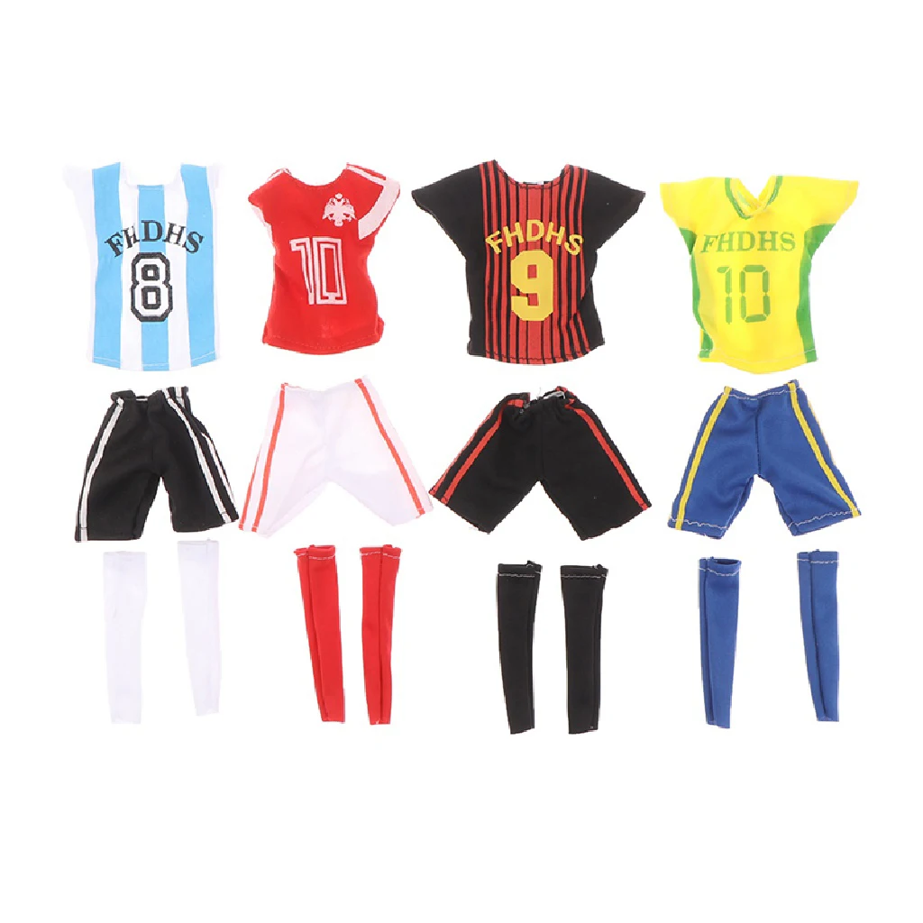 1/6 Sports Clothing Boyfriend Set Soccer Doll Jersey Dress Up Toys HOT Clothes+Pants+Socks Accessory DIY Clothes